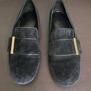 See By Chloe Shoe Womens Black Suede Top Strap Slip On Loafers Sz 40 US 10